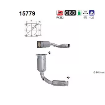 Catalyseur AS 15779 pour CITROEN BERLINGO 1.6 - 90cv