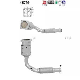 Catalyseur AS 15799 pour PEUGEOT 301 1.6 VTi 115 - 115cv