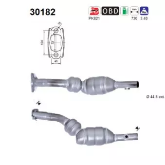 Catalyseur AS 30182 pour RENAULT CLIO 1.4 16V - 98cv