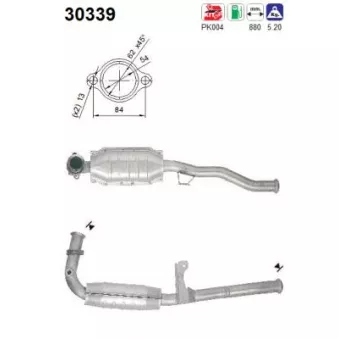 Catalyseur AS 30339 pour RENAULT SCENIC 1.4 i - 75cv