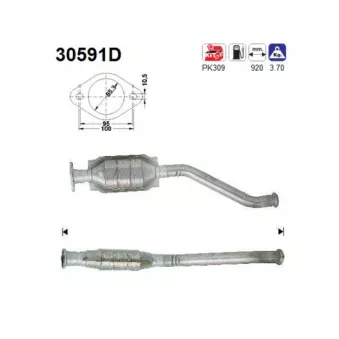 Catalyseur AS 30591D pour RENAULT ESPACE 2.2 12V TD - 113cv