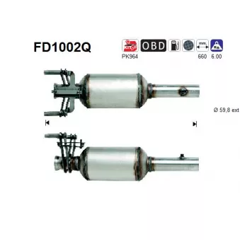 AS FD1002Q - Filtre à particules / à suie, échappement
