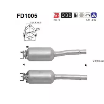 AS FD1005 - Filtre à particules / à suie, échappement