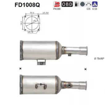AS FD1008Q - Filtre à particules / à suie, échappement
