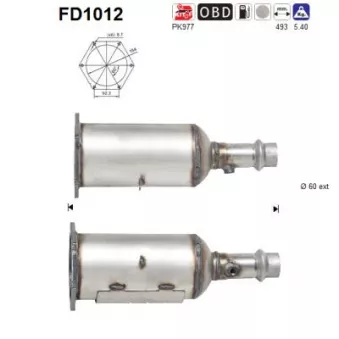 AS FD1012 - Filtre à particules / à suie, échappement