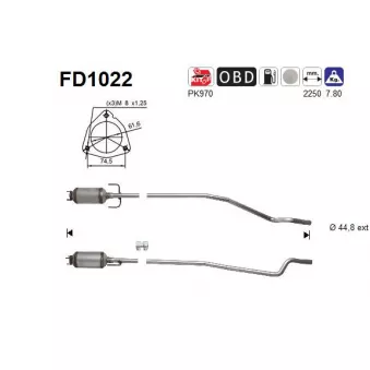 AS FD1022 - Filtre à particules / à suie, échappement