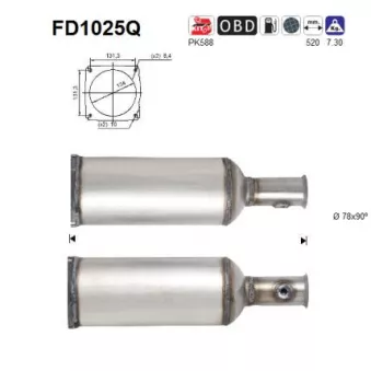 AS FD1025Q - Filtre à particules / à suie, échappement