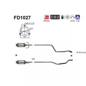 AS FD1027 - Filtre à particules / à suie, échappement