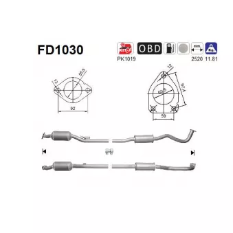 AS FD1030 - Filtre à particules / à suie, échappement