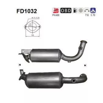 Filtre à particules / à suie, échappement AS FD1032