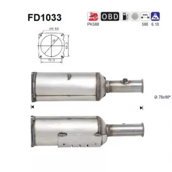 AS FD1033 - Filtre à particules / à suie, échappement