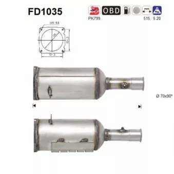 AS FD1035 - Filtre à particules / à suie, échappement