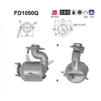 AS FD1050Q - Filtre à particules / à suie, échappement