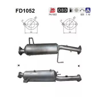 AS FD1052 - Filtre à particules / à suie, échappement