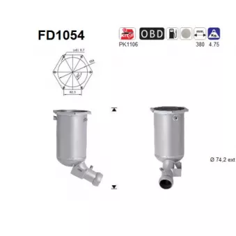 AS FD1054 - Filtre à particules / à suie, échappement