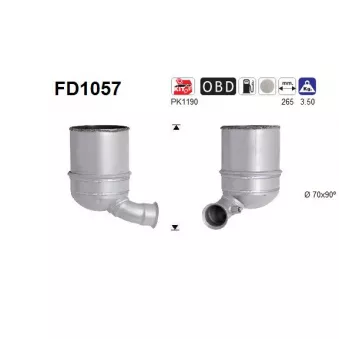 AS FD1057 - Filtre à particules / à suie, échappement