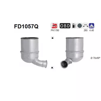 AS FD1057Q - Filtre à particules / à suie, échappement