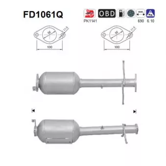 Filtre à particules / à suie, échappement AS OEM 1526541