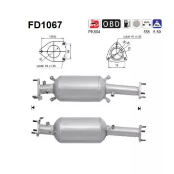 AS FD1067 - Filtre à particules / à suie, échappement