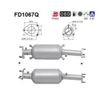AS FD1067Q - Filtre à particules / à suie, échappement