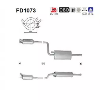 AS FD1073 - Filtre à particules / à suie, échappement