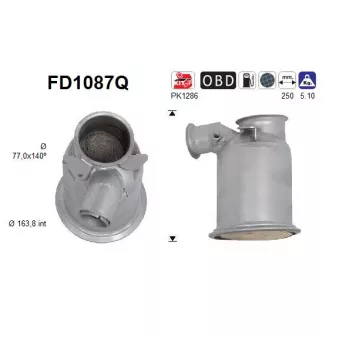 AS FD1087Q - Filtre à particules / à suie, échappement