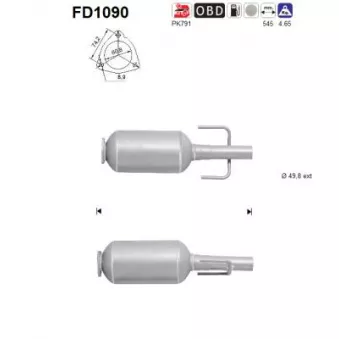 AS FD1090 - Filtre à particules / à suie, échappement