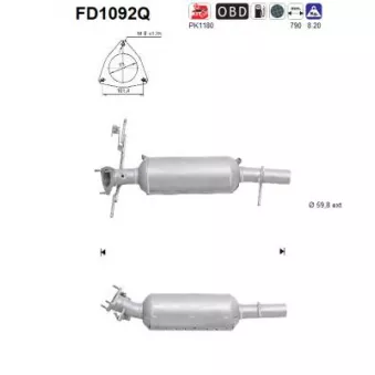 AS FD1092Q - Filtre à particules / à suie, échappement