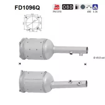 AS FD1096Q - Filtre à particules / à suie, échappement