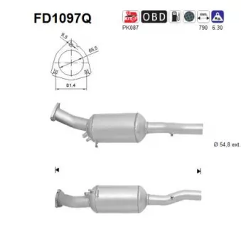 AS FD1097Q - Filtre à particules / à suie, échappement