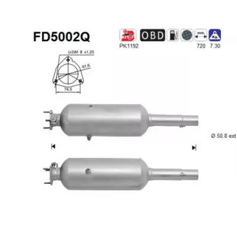 AS FD5002Q - Filtre à particules / à suie, échappement
