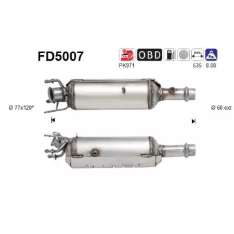 AS FD5007 - Filtre à particules / à suie, échappement