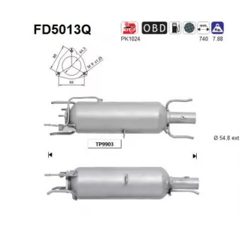 AS FD5013Q - Filtre à particules / à suie, échappement