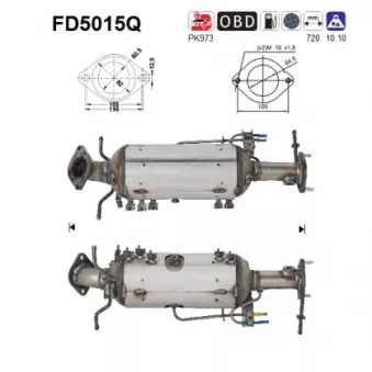 AS FD5015Q - Filtre à particules / à suie, échappement