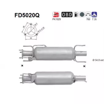AS FD5020Q - Filtre à particules / à suie, échappement