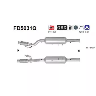 AS FD5031Q - Filtre à particules / à suie, échappement