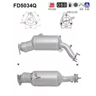 AS FD5034Q - Filtre à particules / à suie, échappement