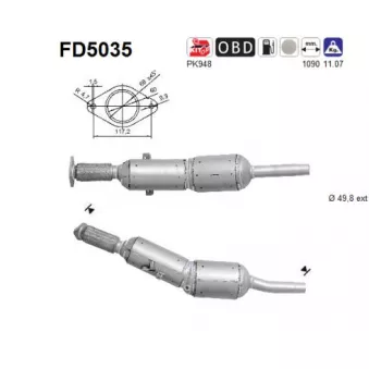 AS FD5035 - Filtre à particules / à suie, échappement