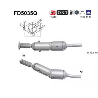AS FD5035Q - Filtre à particules / à suie, échappement