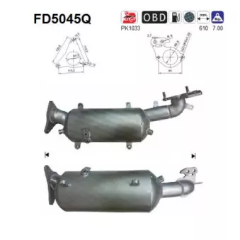 Filtre à particules / à suie, échappement AS OEM 44612AA670