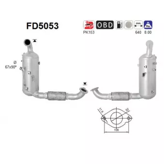 AS FD5053 - Filtre à particules / à suie, échappement
