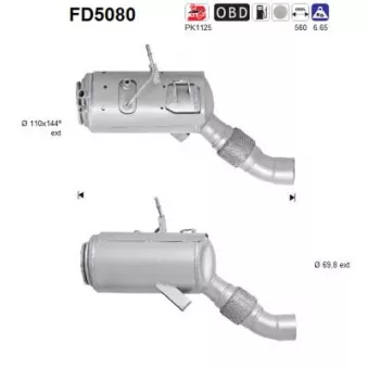 AS FD5080 - Filtre à particules / à suie, échappement