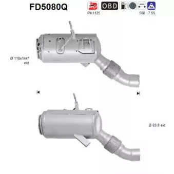 AS FD5080Q - Filtre à particules / à suie, échappement