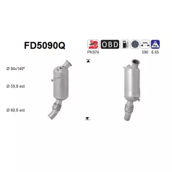AS FD5090Q - Filtre à particules / à suie, échappement