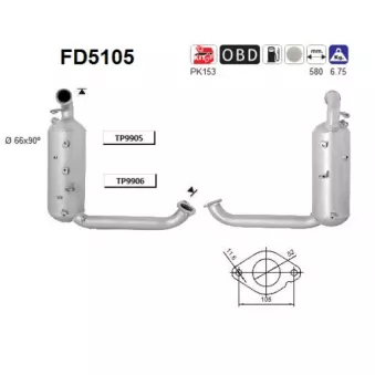 AS FD5105 - Filtre à particules / à suie, échappement