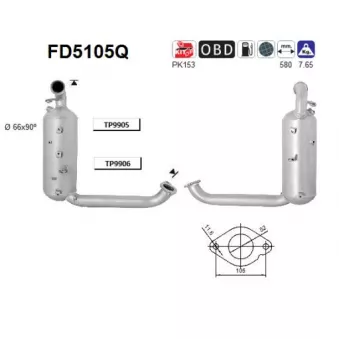 AS FD5105Q - Filtre à particules / à suie, échappement