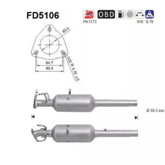 AS FD5106 - Filtre à particules / à suie, échappement