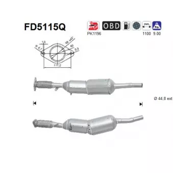 AS FD5115Q - Filtre à particules / à suie, échappement