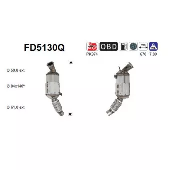 AS FD5130Q - Filtre à particules / à suie, échappement