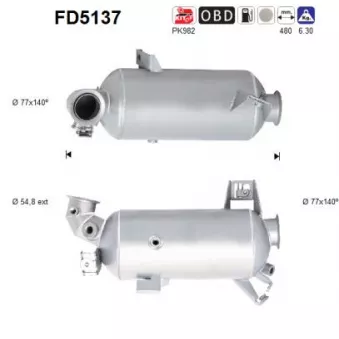 AS FD5137 - Filtre à particules / à suie, échappement